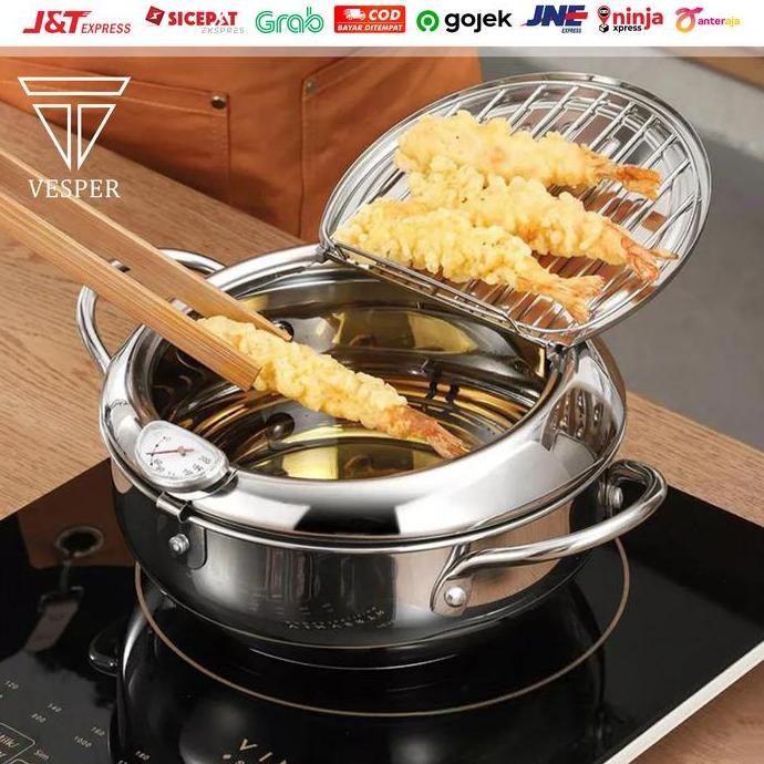 japanese deep fryer pot thermometer / panci penggoreng suhu tinggi