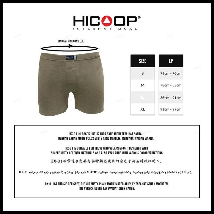 Terlaris Hicoop Boxer Hx-01 / Celana Dalam Boxer Hicoop Hx-01 High Quality