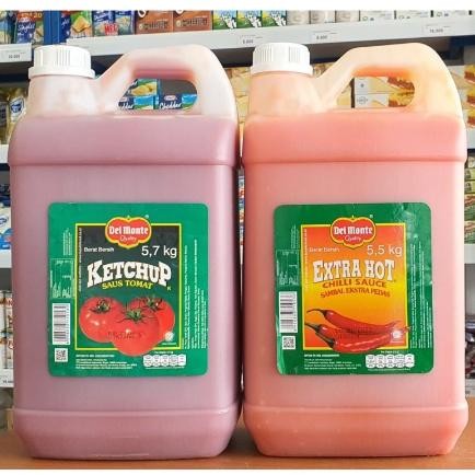 

Delmonte Saus Extra Hot Derigen 5,5Kg / Saus Tomat Jerigen 5,7Kg RB10