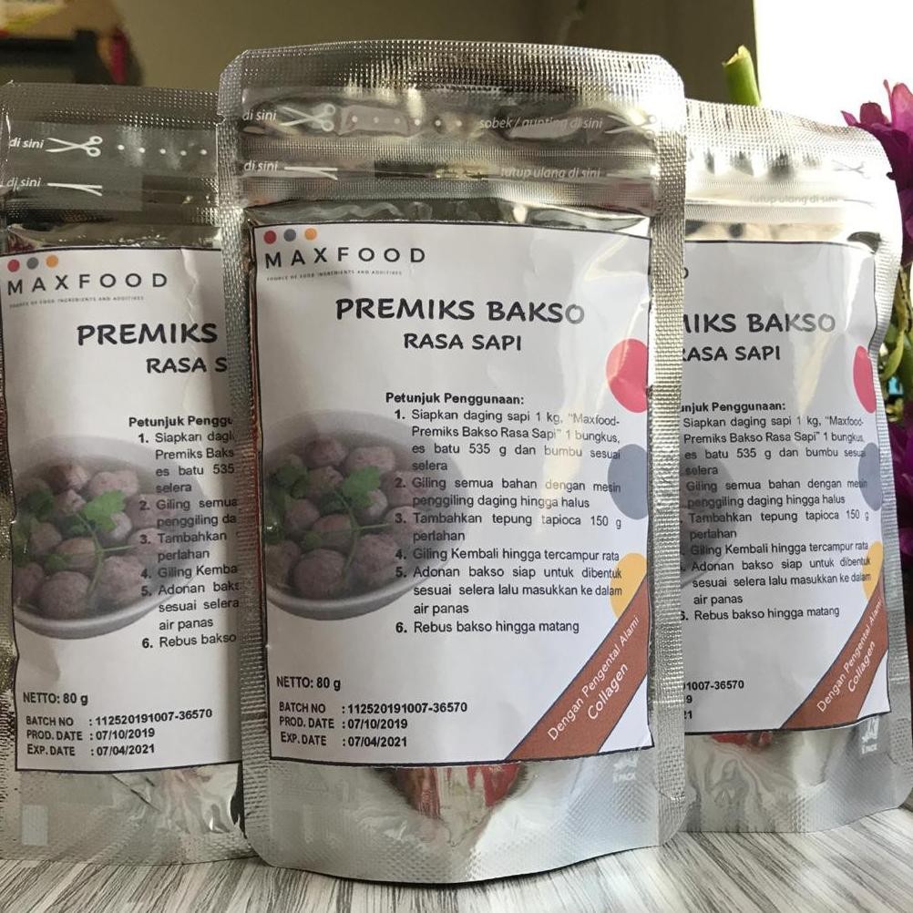 

MAXFOOD - Tepung Bakso Dengan Collagen / Pengenyal Bakso 480 Gram (Untuk 6 Kg Daging)