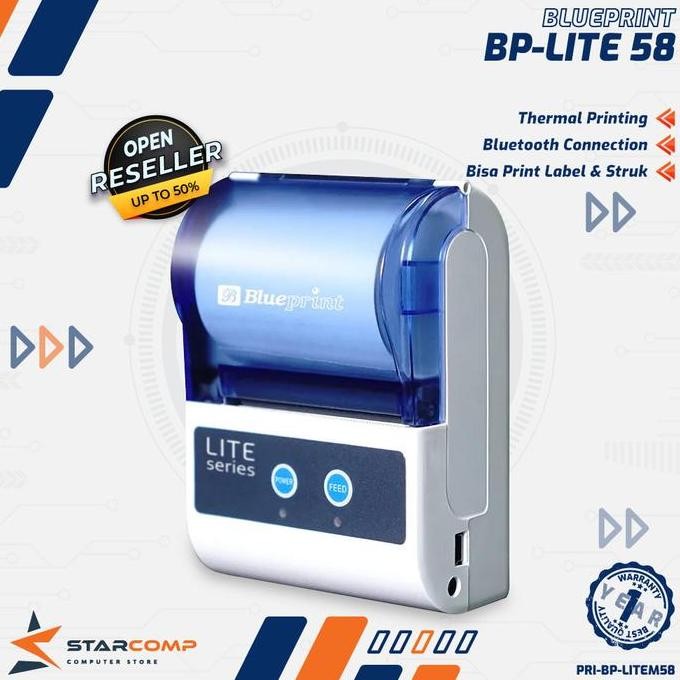 Printer Bluetooth Portable Blueprint Bp-Lite 58 Thermal Lite58