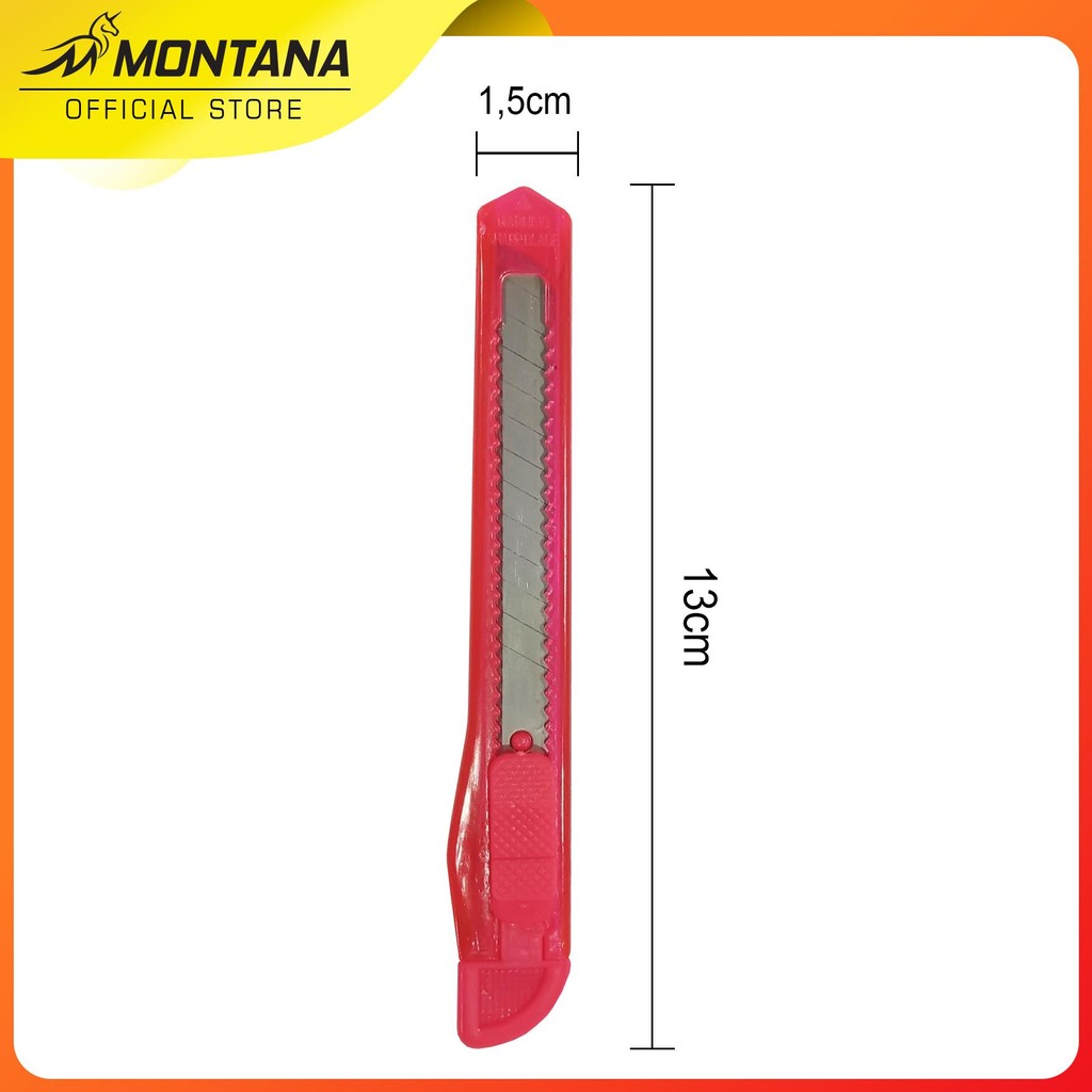 

MONTANA CUTTER PISAU PEMOTONG 13 X 1.5 CM 12 PCS BLADE KNIFE SERBAGUNA CT-300/LUSIN