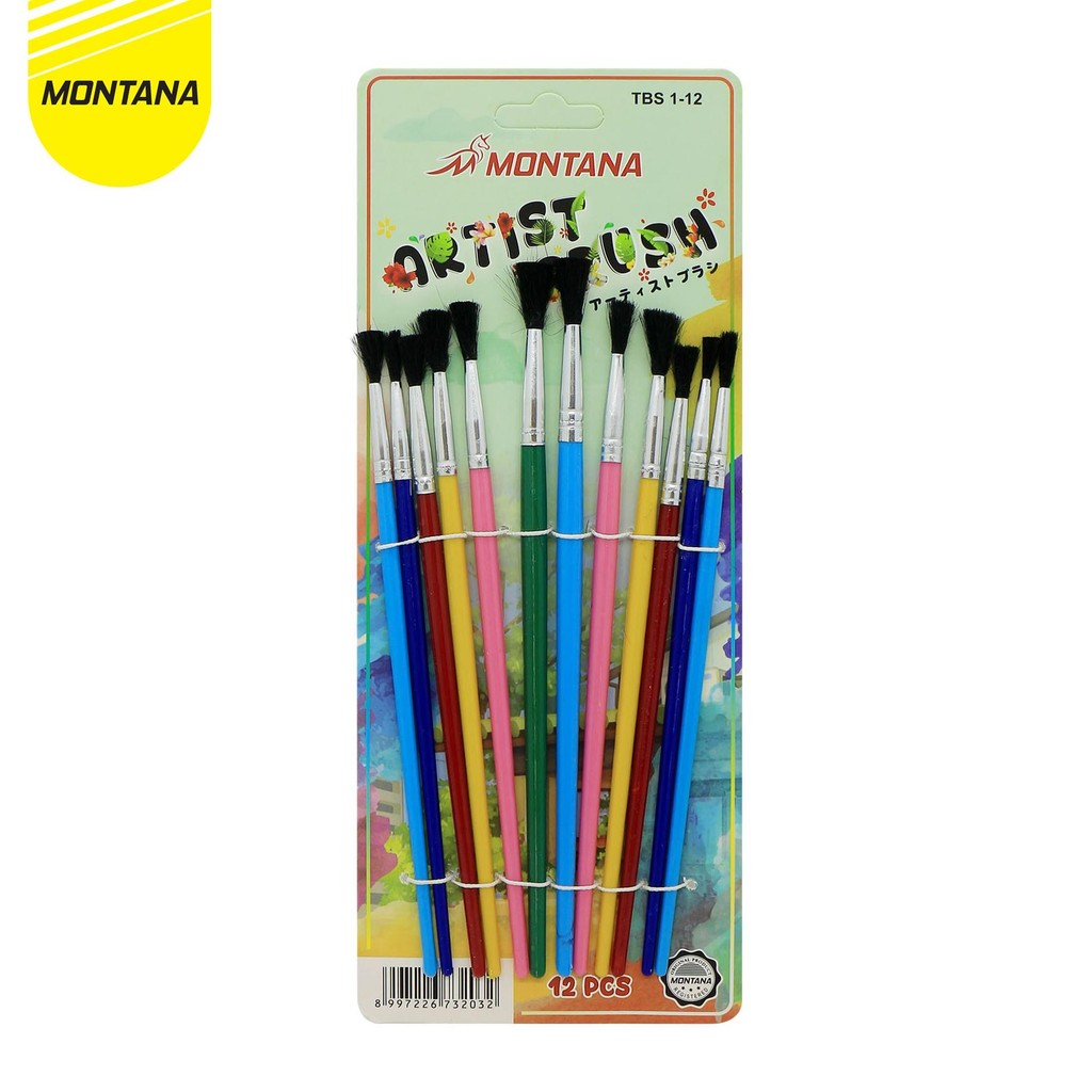 

MONTANA ART BRUSH SET ALAT LUKIS KUAS CAT AIR MINYAK 18 - 20 CM WATERCOLOR BRUSH ACRYLIC TBS 1-12