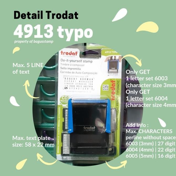 

Stempel Trodat Typo 4913 / Stempel Bongkar Pasang DIY Expired Date Kode Produksi MFG dengan format fleksible sesuai Kebutuhan Angka Huruf Alfabet