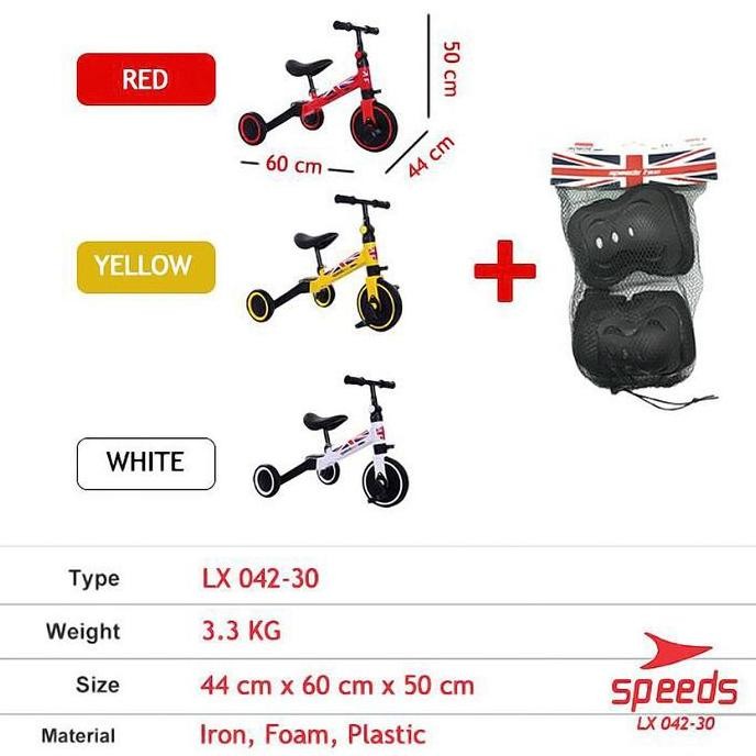 NEW SPEEDS Sepeda Anak Roda 3 Sepeda Mini 2In1 Taxi Balance Bike Push Bike Sepeda Keseimbangan 071-5