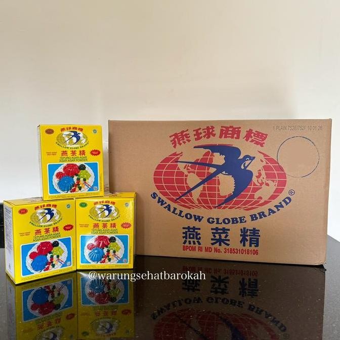 

Murah Agar Agar Swallow Globe Brand 1X Karton Isi 24X Dos