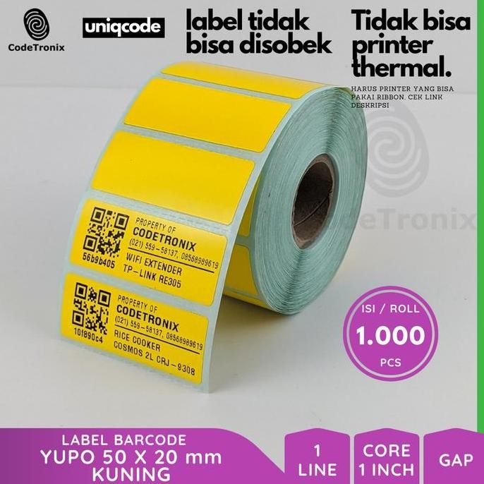 

Label Stiker Kertas Bare Asset Uniqe Yupo 500mm 1 Line Warna