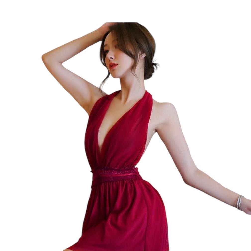 DRESS SEXY SET LINGERIE + G STRING SEKSI MODEL SWEET CHARMING BABYDOLL MINJI XSN