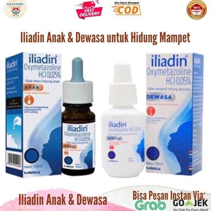 BEBAS ONGKIR - Iliadin Tetes Hidung Anak & Iliadin Nasal Spray Dewasa 0.05% Oxymetazoline 10ml