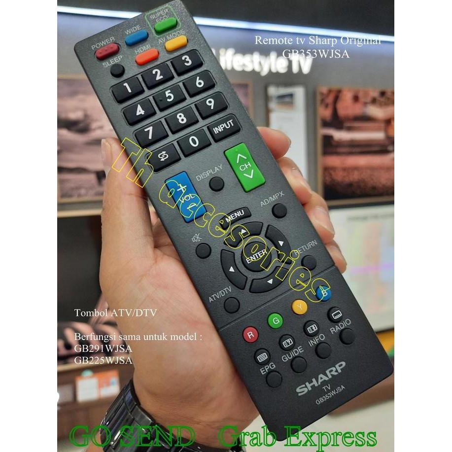 Remote tv sharp Original GB353WJSA untuk GB291WJSA / GB225WJSA