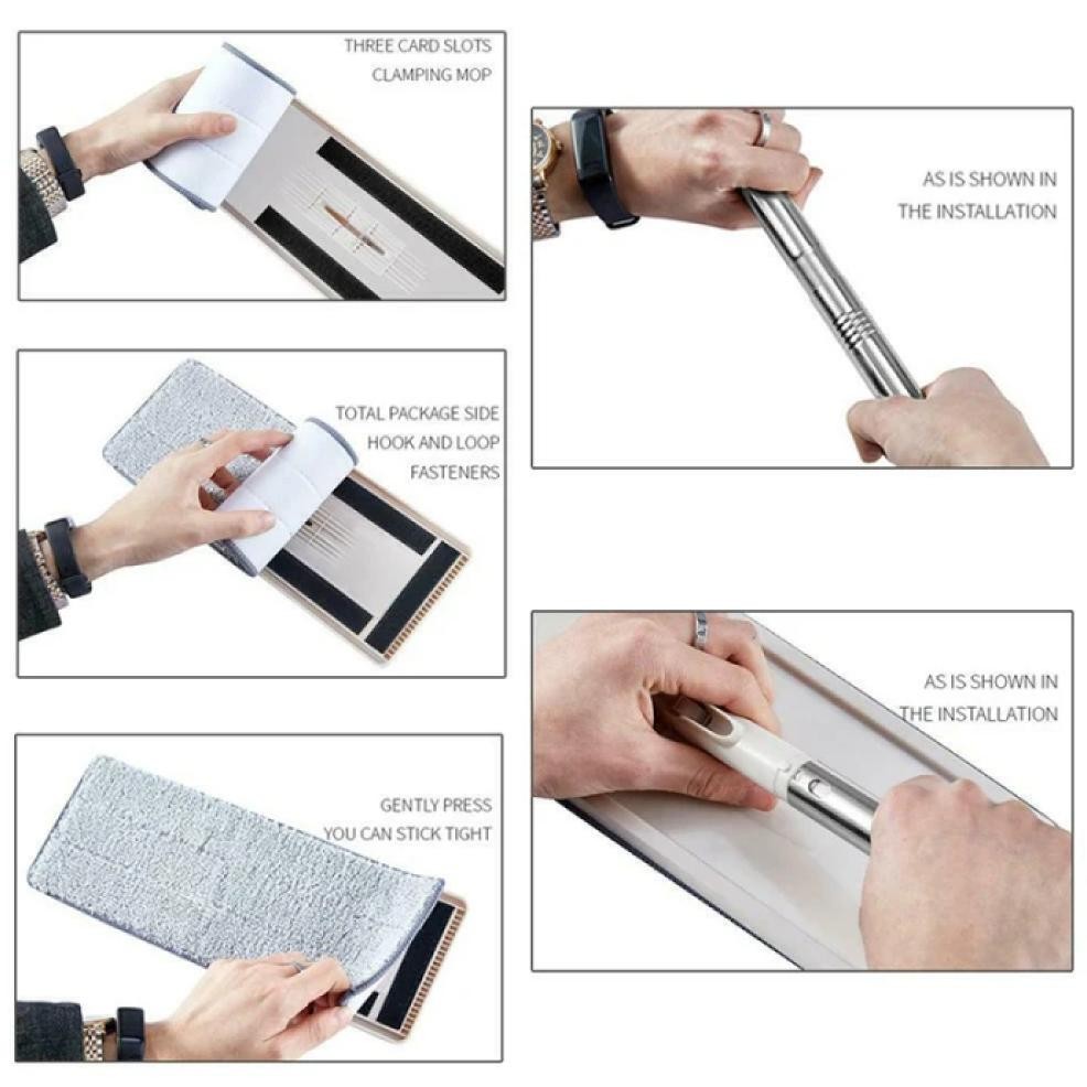 Alat Pel Flat Mop Cocok Untuk Lantai Granit dan Marmer - Magic Mop Kain Microfiber