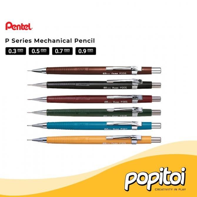 

TERBARU - Pentel Sharp P200 Mechanical Pencil 0.3 0.5 0.7 0.9 mm Pensil Mekanik Drafting P203 P205 P207 P209