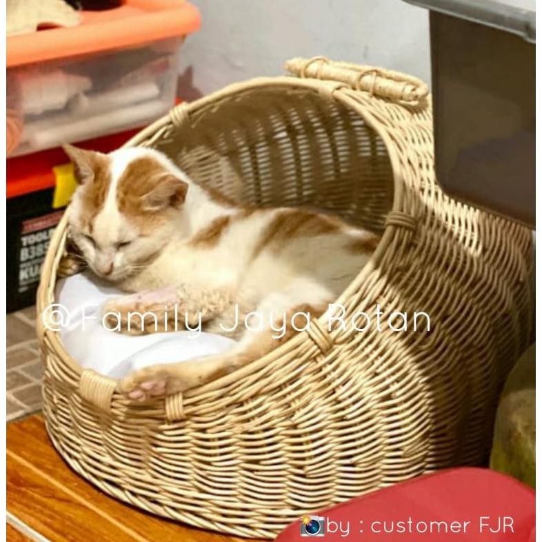 rumah kucing rotan helm/rumah anjing kelinci/rumah pets rotan AST