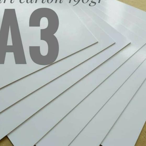 

50 Lembar Kertas Art Carton 190 Gsm Karton Glossy Uk A3 29.7Cm X 42Cm