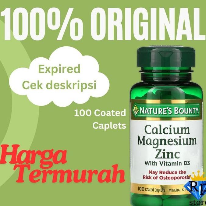 TERMURAH - nature bounty calcium magnesium zinc 100 with D3 Nature's Bounty