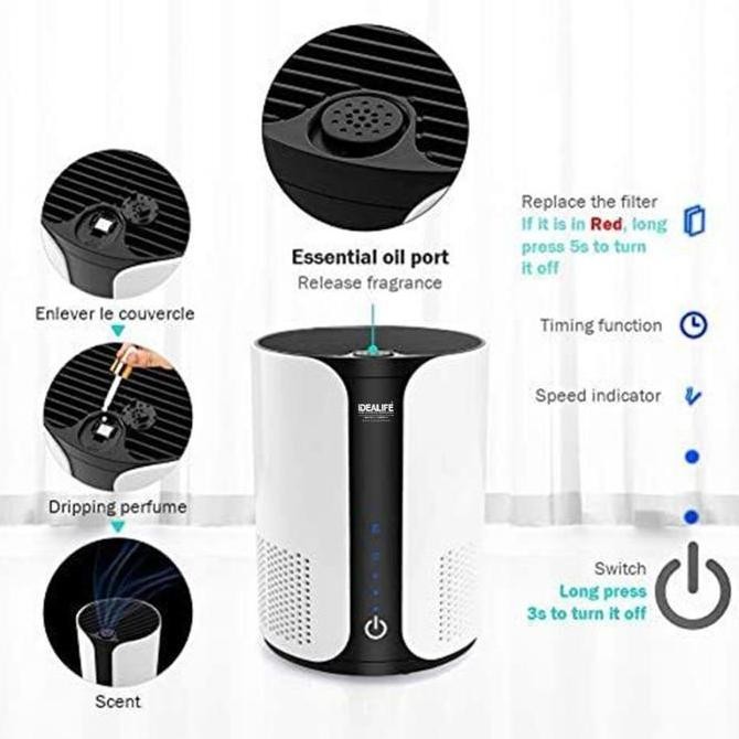 New Model  Idealife Desktop Air Purifier Il-13 Mesin Pembersih Udara Hepa Filter
