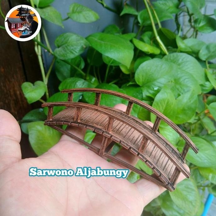 Miniatur Jembatan Melengkung Kayu Bahan Pvc Untuk Aquarium/Paludarium