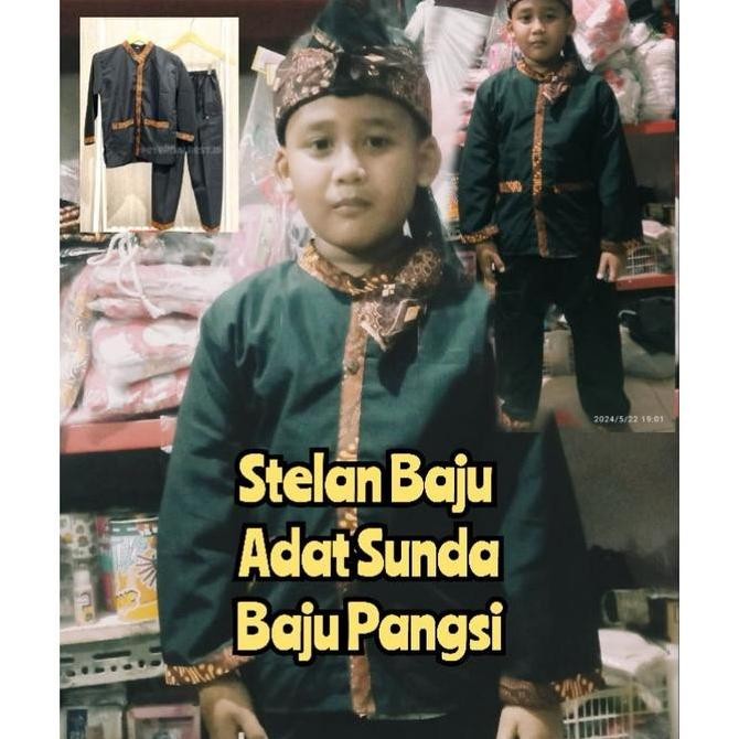 Baju Adat Sunda / Stelan Baju Pangsi Anak Sunda Pakaian Tradisional