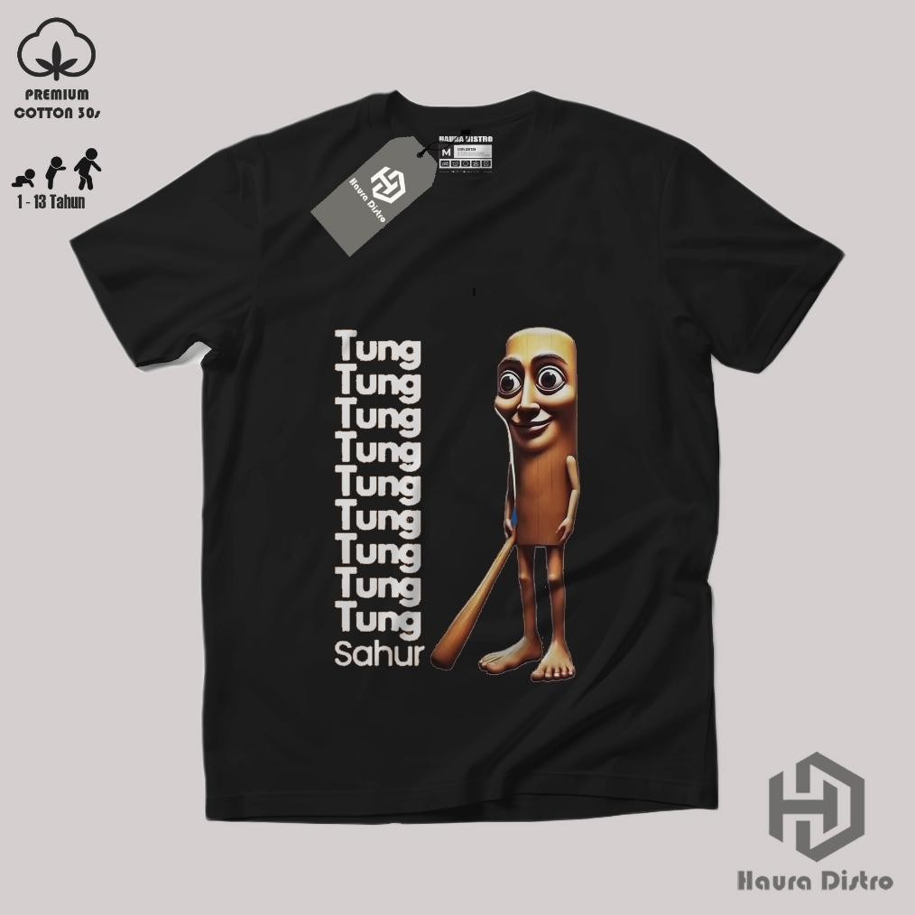 Baju Kaos Anomali Anak Laki-laki perempuan Motif Tung tung Sahur vital Tiktok