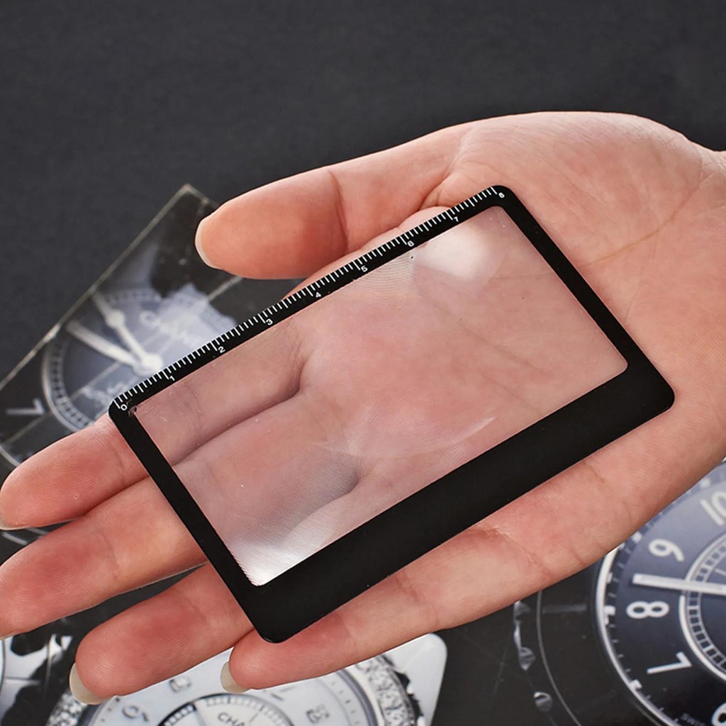 

Portable Pocket Magnifier 3X Reading Magnifying Glass With Ruler Ultra-Thin Camping Fire Starter Magnifying Glass Solar Igniter