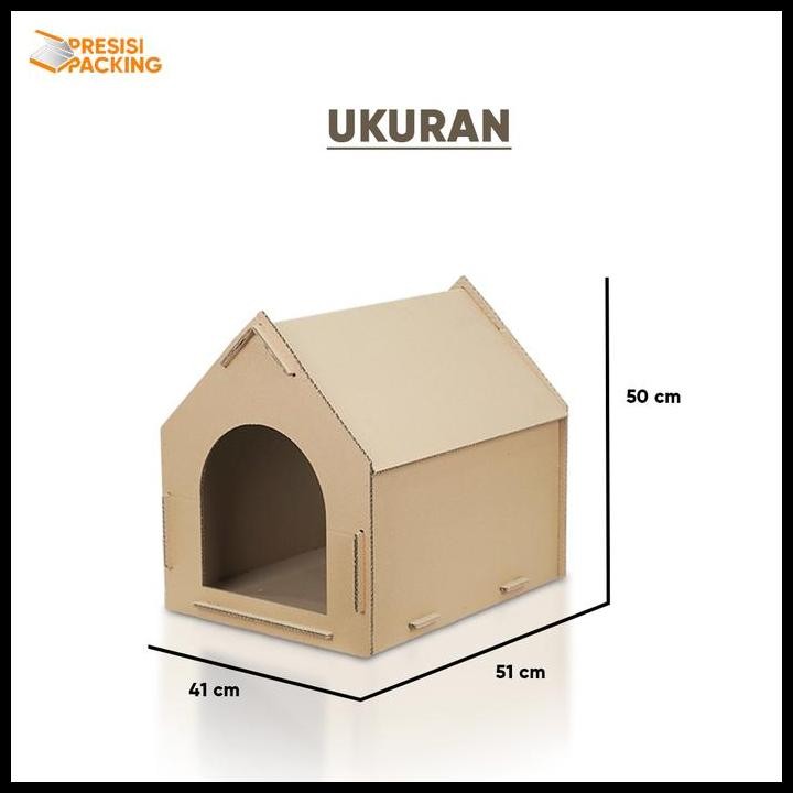 Terlaris Rumah Kucing Bahan Kardus 6mm Ukuran 51x41x50 Rumah Anabul Kitten Best Seller