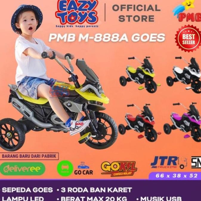 Sepeda Anak Roda 3 Tricycle M888A Dan Motor Aki Anak Pmb Type R M888