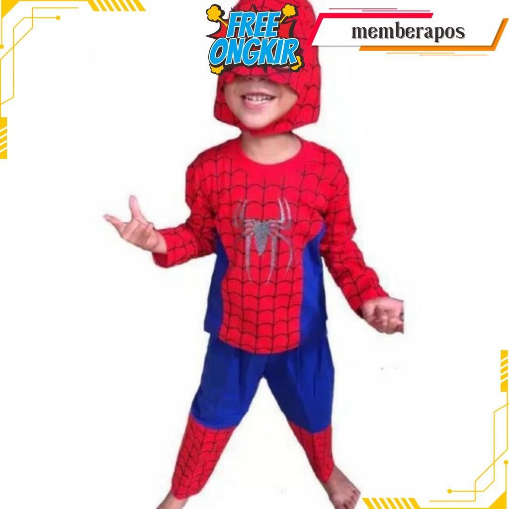 Gratis Topeng/Bisa Cod/Kostum Baju Anak Superhero Avenger Hulk/Spiderman/ Captain America / Iron Man