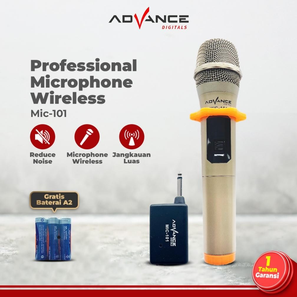 Mic Wireless/Microphone Wireless Advance/Mic Tanpa Kabel Free Baterai dan Cover Mic ZU11
