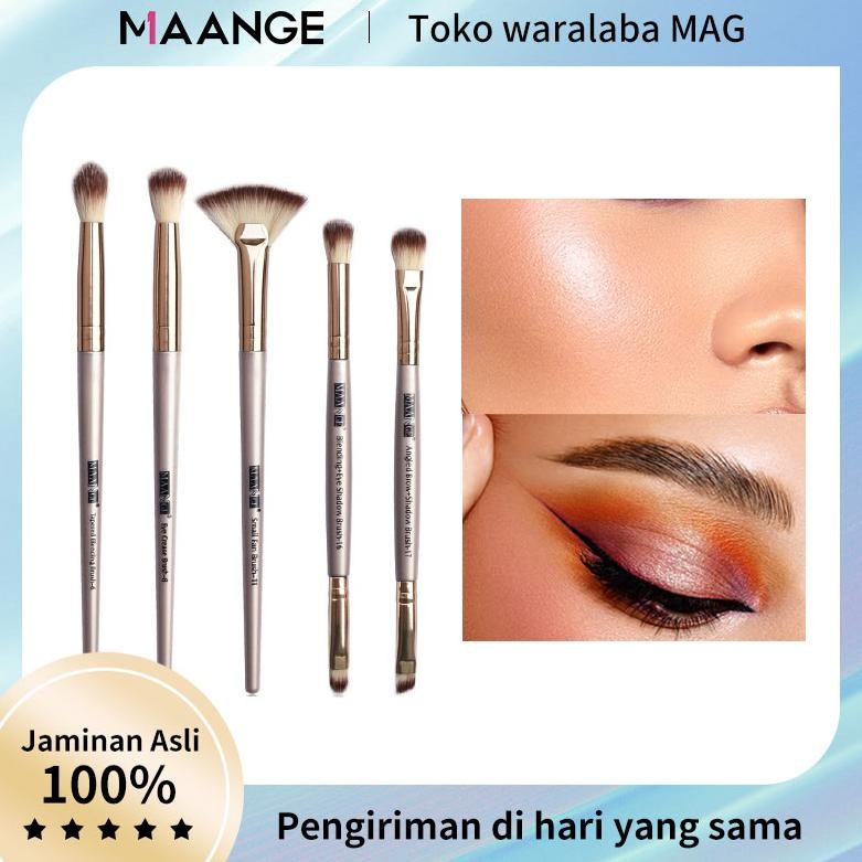 

baru maange 5pcs kuas eyeshadow & highlighter set - detail brush, kosmetik brush