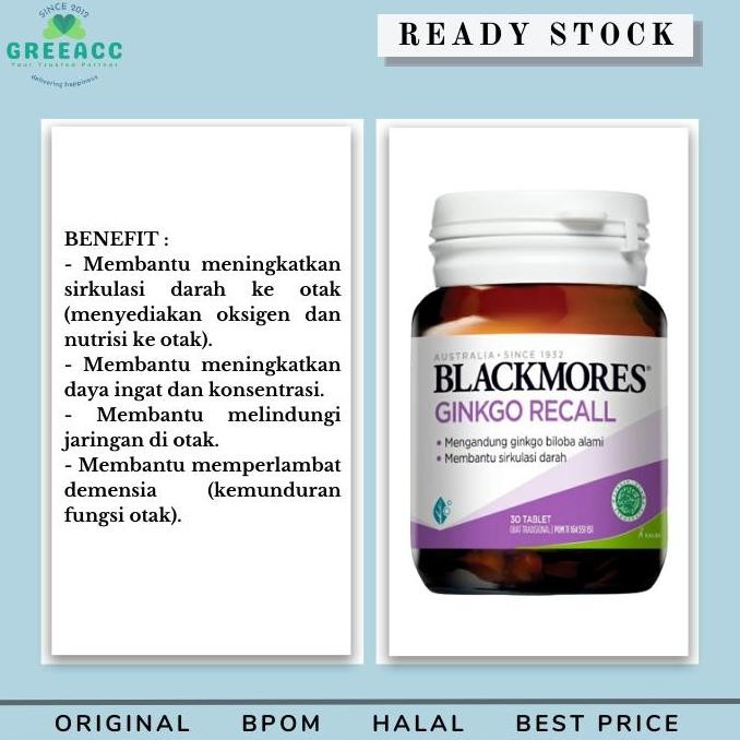 NEW BLACKMORES Gingko Action Ginko Forte 40 kapsul BPOM Ginkgo Kalbe