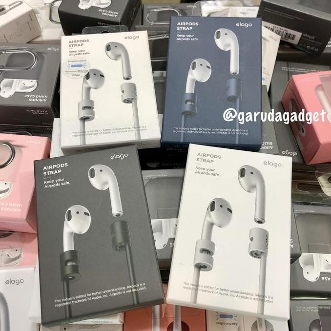 TERMURAH - Elago Airpods Strap Black Original - Apple Airpod