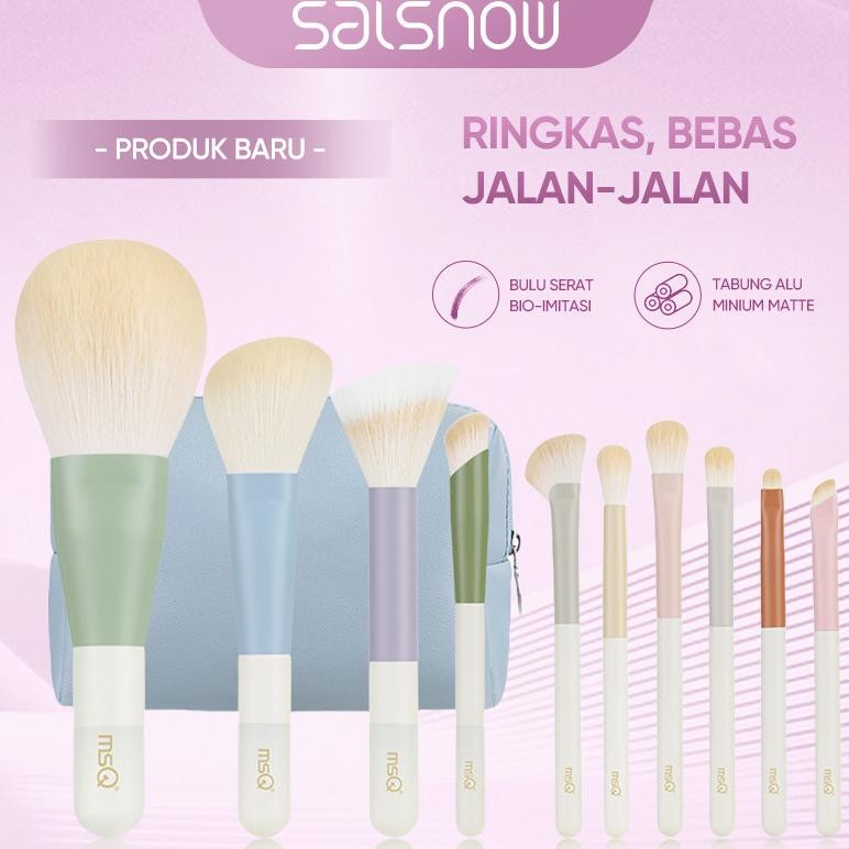 

baru salsnow 10pcs set kuas makeup lengkap - portable, profesional & harga terjangkau