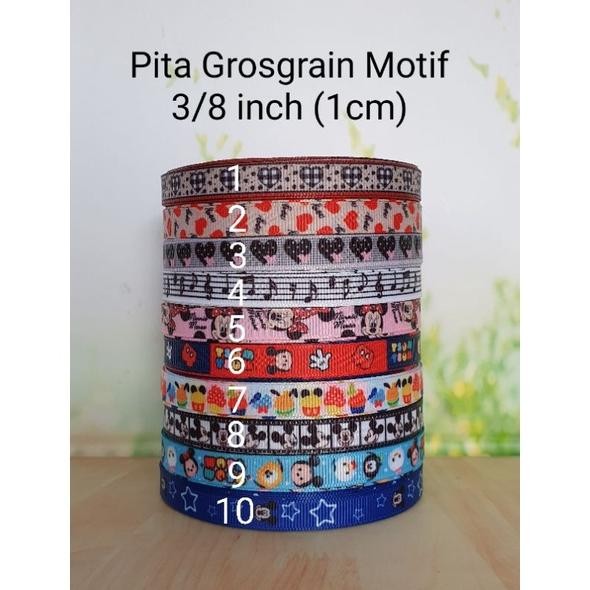 

Pita Grosgrain Motif 3/8 inch (1cm) 20 yard Love Mickey Mouse TsumTsum MURAH