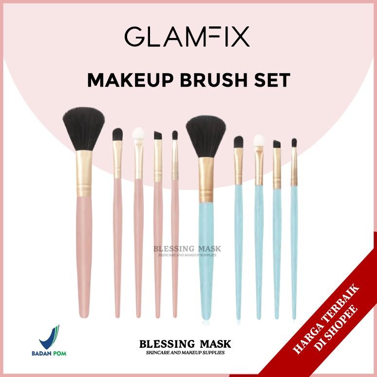 

baru glamfix 5pcs excellent brush set - kuas makeup premium untuk rias wajah