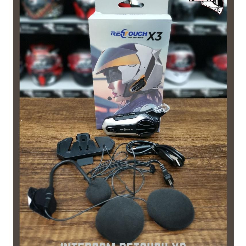 INTERCOM RETOUCH X3 | HEADSET HELM BLUETOOTH GARANSI 6 BULAN RB11
