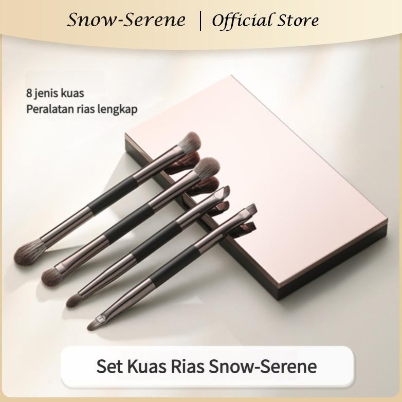 

baru snow-serene 4in1 makeup brush set - alat rias lengkap & praktis