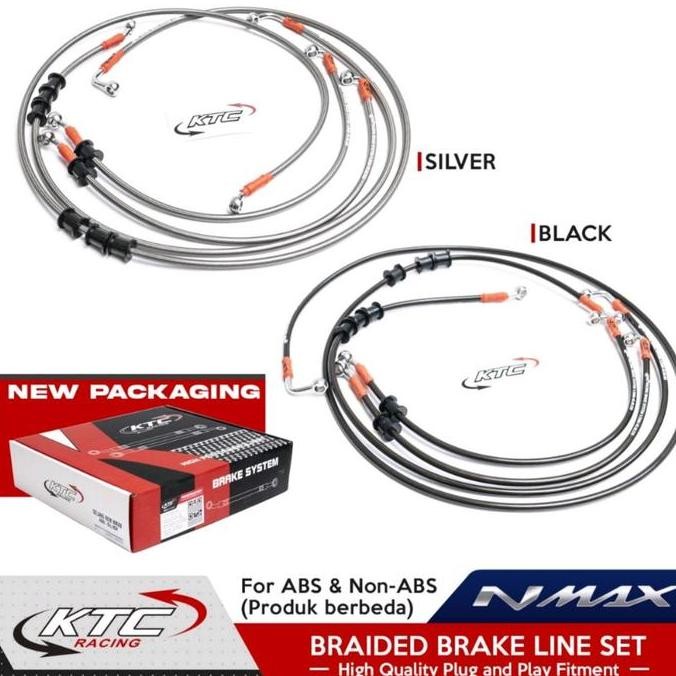 1set selang rem Ktc racing depan dan belakang Nmax abs / Selang rem Ktc Nmax Abs