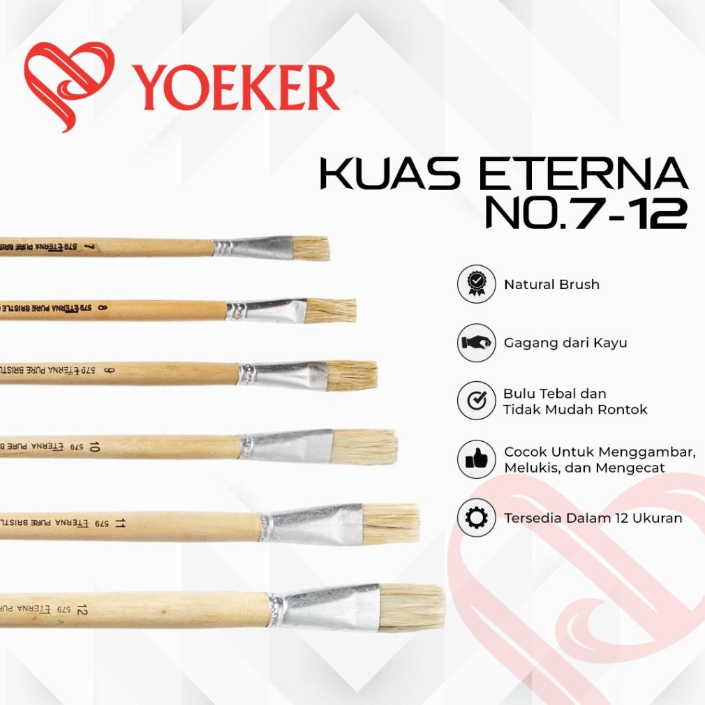 

baru 1 box kuas lukis eterna no 7-12 - kuas cat air/akrilik/minyak lengkap