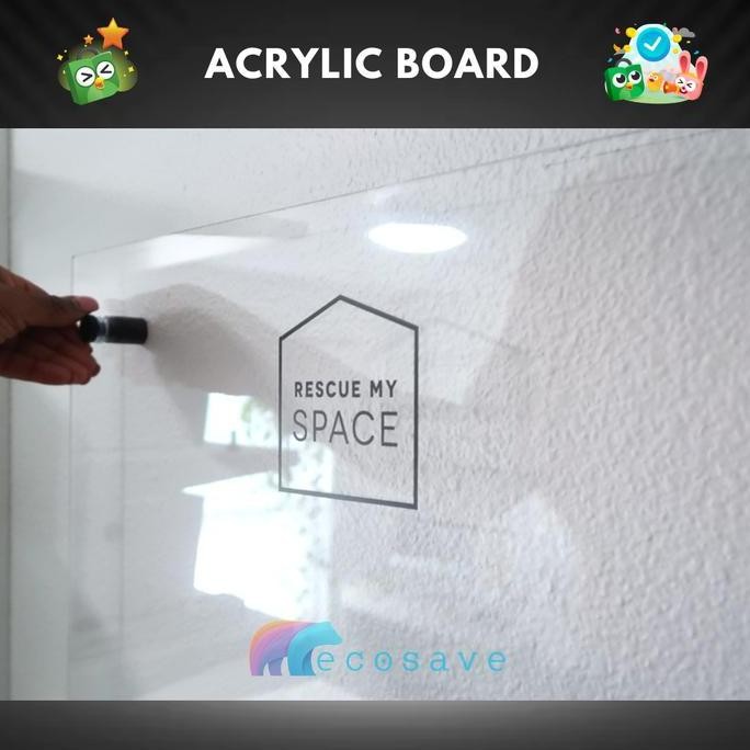 

Papan Tulis Akrilik Bening Whiteboard Acrylic Board EcoSave