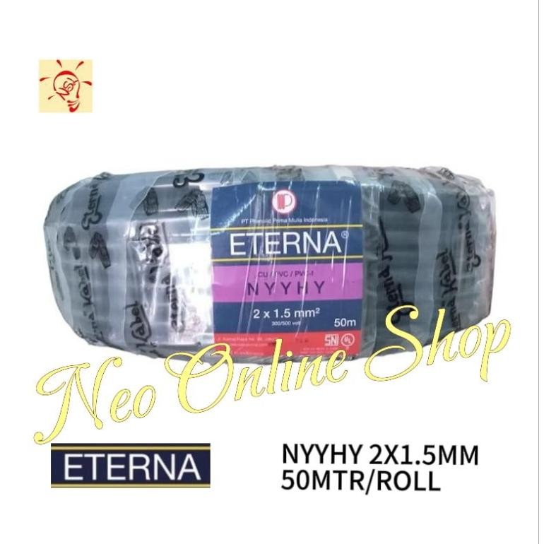 Kabel Eterna NYYHY 2X1,5 2X1.5 mm Rol 50 Meter RB11