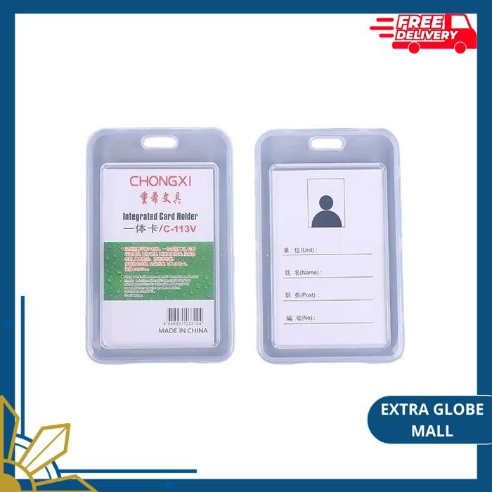 

CHONGXI C-113V TEMPAT ID CARD HOLDER COVER CARD FRAME ID NAMETAG NAME TAG NAMA 2 SISI PLASTIK PVC MODEL BOX TRANSPARANT BENING INTEGRATED C-113V KARTU ATM ETOLL EMONEY LANYARD GANTUNGAN KUNCI RETRACTABLE TELESCOPIC KEYCHAIN TARIK YOYO KEY RING BELT CLIP