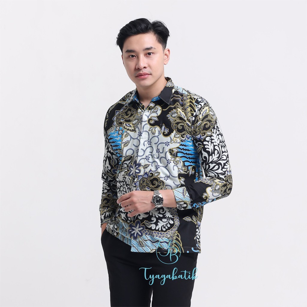 DISKON KEMEJA BATIK SLIMFIT LAPIS FURING PREMIUM 1152 TYAGA BATIK