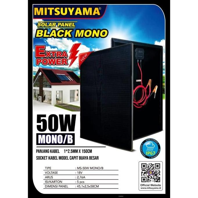 Solar Panel / Solar Cell / Panel Surya 50wp Monocrystalline 50 Wp Mono