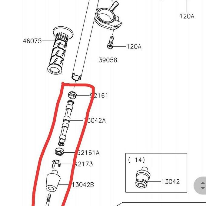 JALU STANG SET NINJA 250 RR MONO ORINAL KAWASAKI
