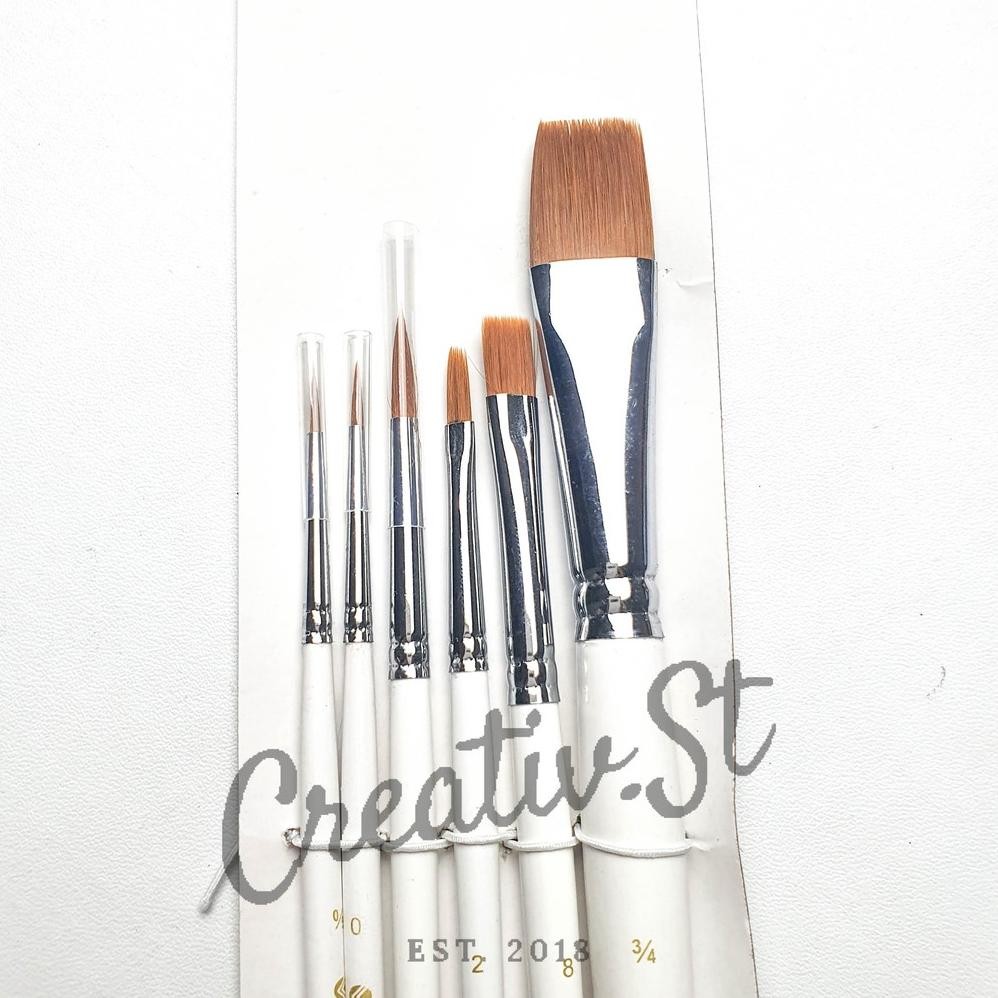 

baru v-tec vt-210 kuas lukis set 6pcs - art brush set untuk cat air, akrilik, dan sketsa