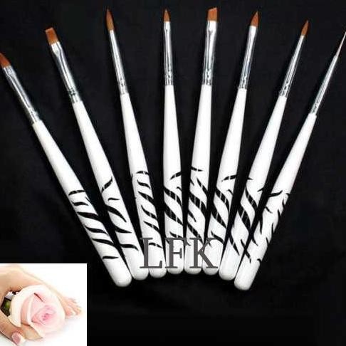 

baru zebra kuas 8 pcs | kuas dekorasi kue & lukis nail art luster dust fondant