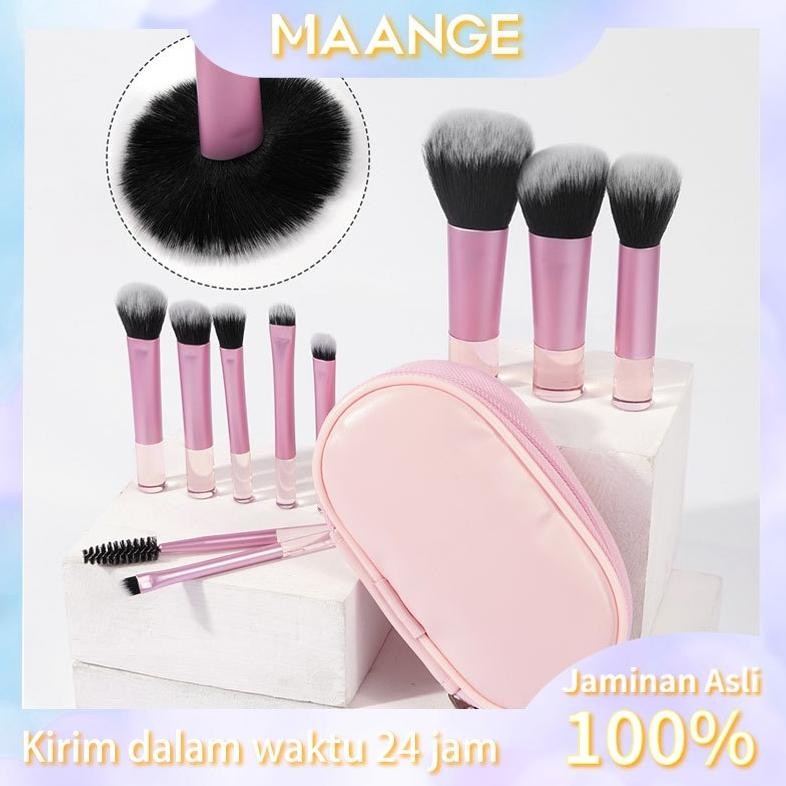 

baru [free spons] maange 10in1 mini brush set kuas makeup travel kit + pouch