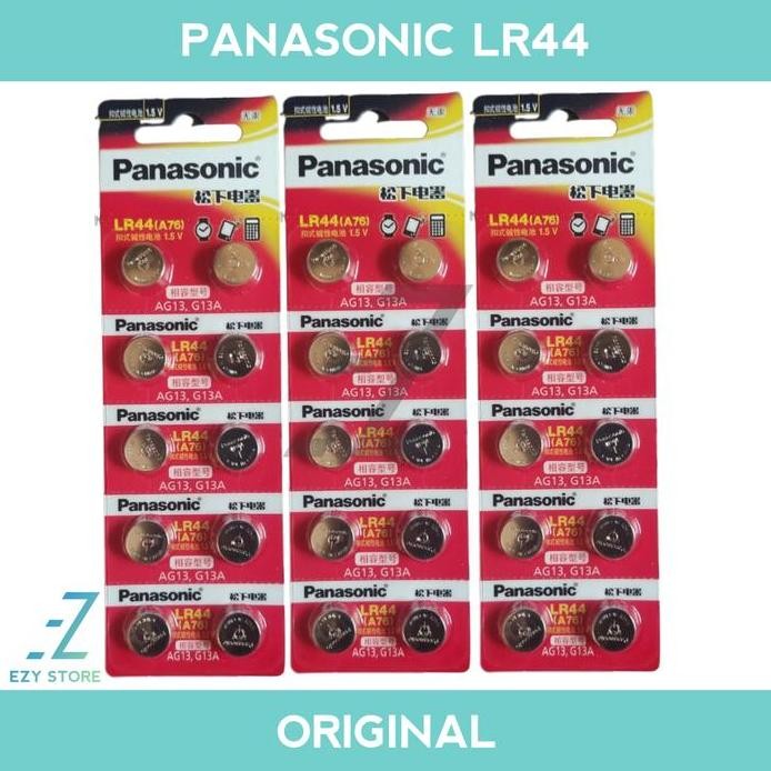 baru Baterai Panasonic LR44 Original Batrai LR 44 A76 AG13