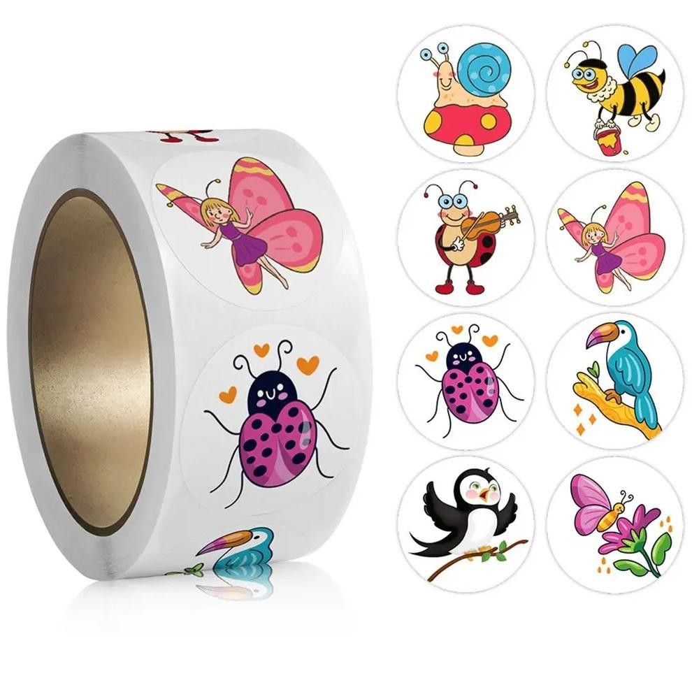 

100-500pcs Cartoon Animal Stickers Teacher Reward Stickers for Kids, Party Decoration Sticker for School Classroom Home