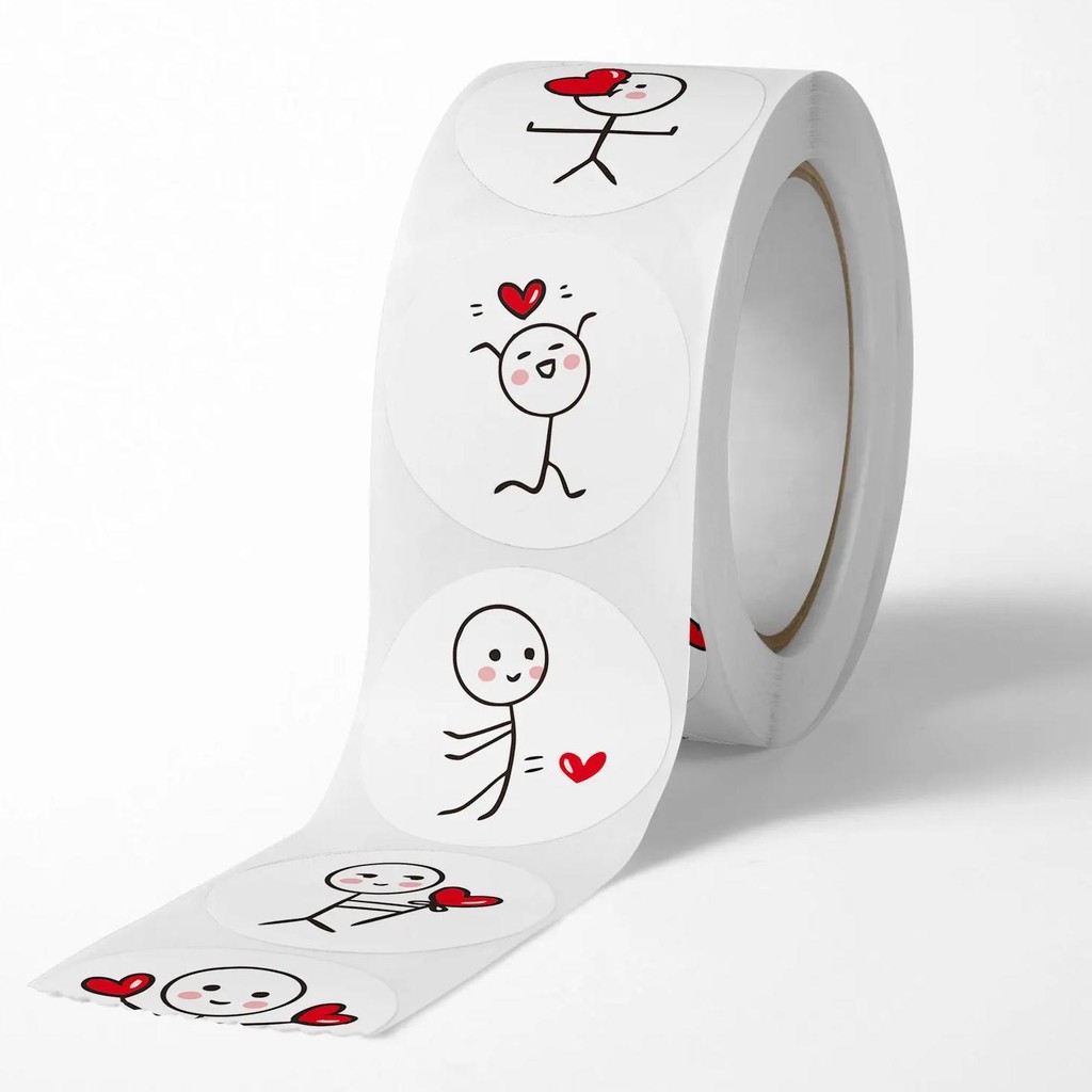 

500pcs 20mm Cartoon Reward Sticker Roll Love Labels Valentine's Day Sticker for Wedding Gift Decor Envelope Sealing Scrapbooking